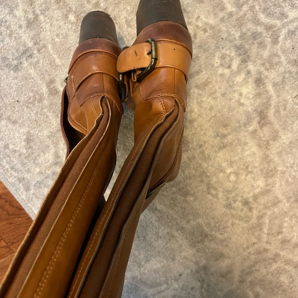 Vince Camuto Leather Knee High Boots Brown - Picture 3 of 6